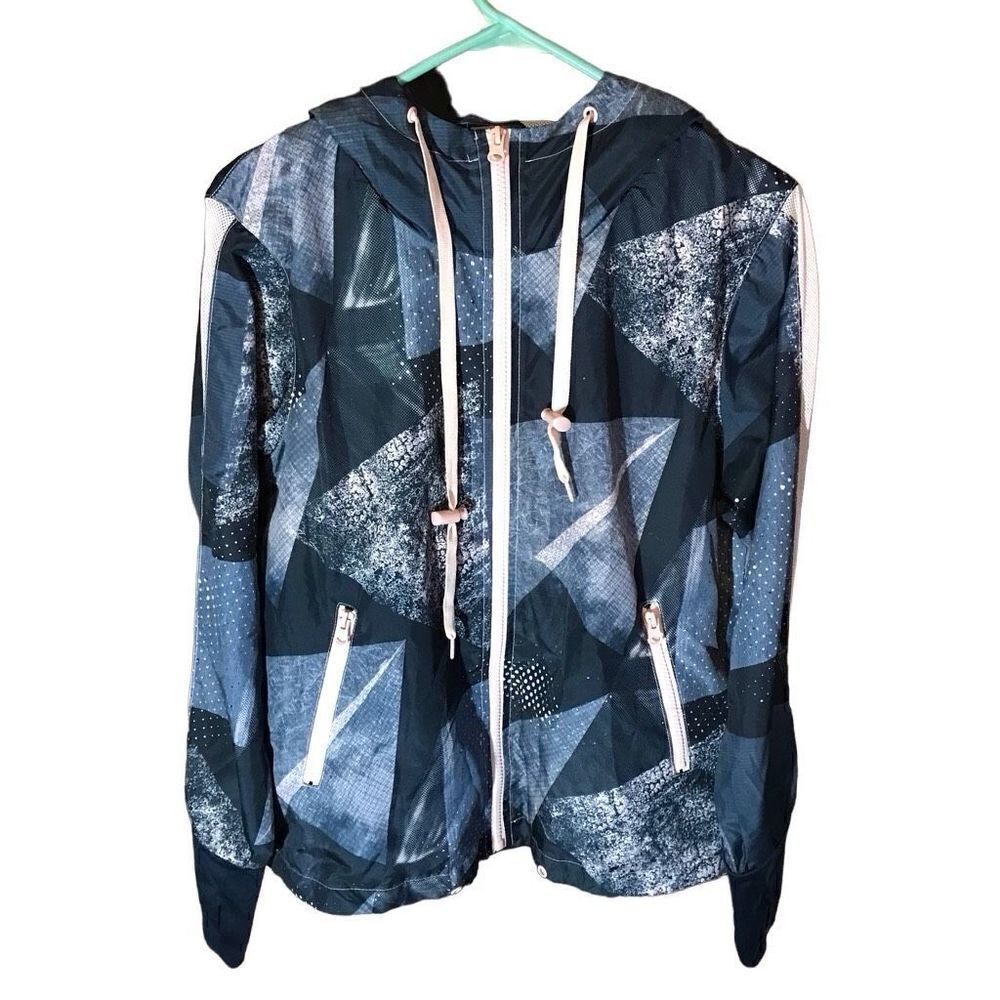 Zyia active Jacket pink blue Women’s SZ Small windbreaker zip hooded